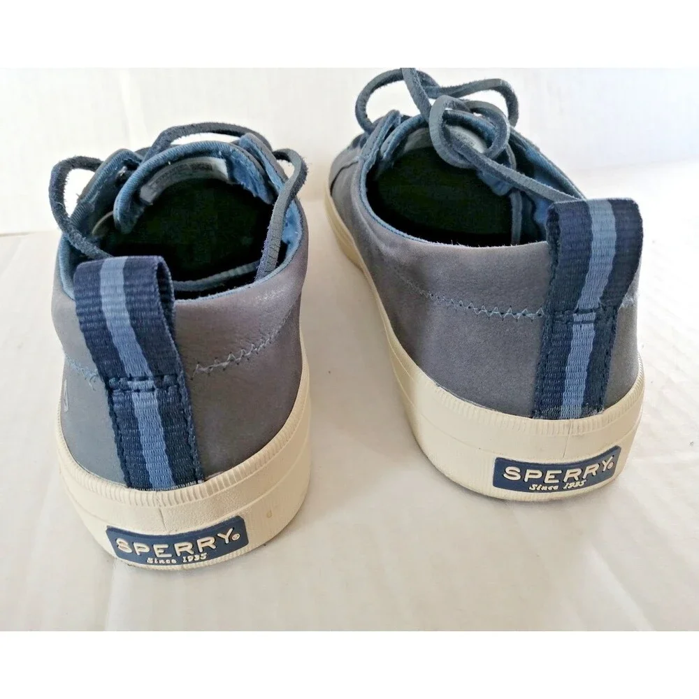 Sperry Womens Flat Shoes Lace Up Sneakers Cushioned Grey Sz 8.5 Comfy